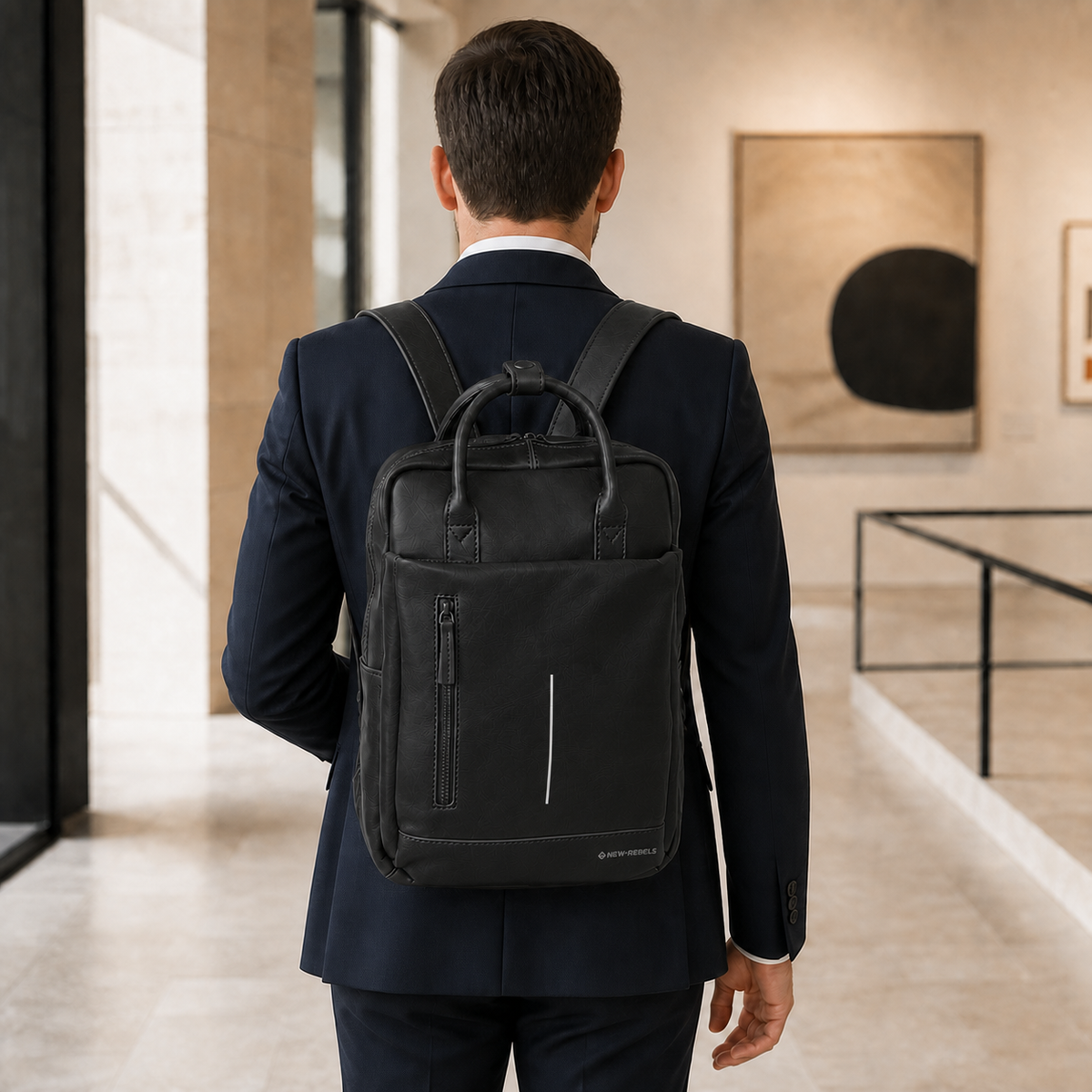 Obsidian Miami Leren Laptoprugzak 13 inch Premium Werktas Schooltas Business 10 Liter Echt Leer