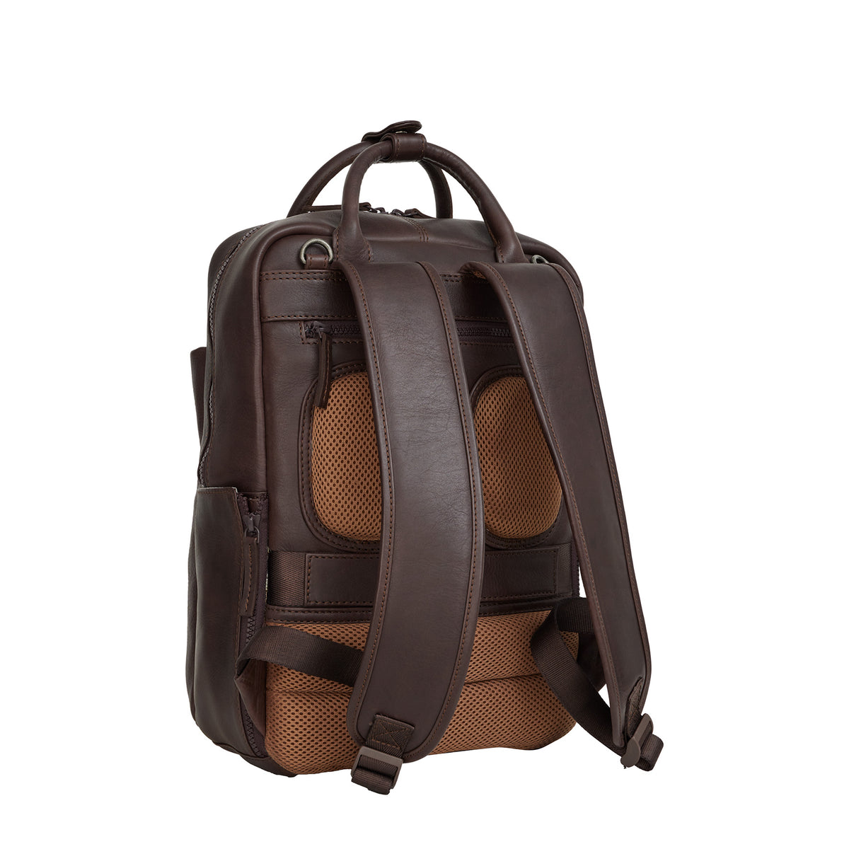 Obsidian Miami Lederer Laptoprucksack 13 Zoll Premium Arbeitstasche Schultasche Business 10 Liter Echtleder