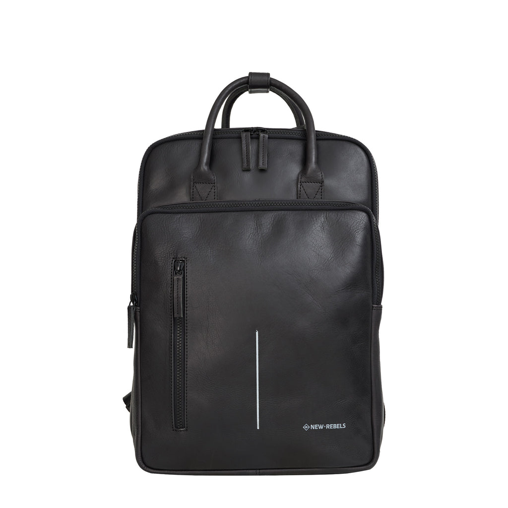 Obsidian Milwaukee Leren Laptoprugzak 15.6 inch Premium Werktas Schooltas Business 18 Liter Echt Leer