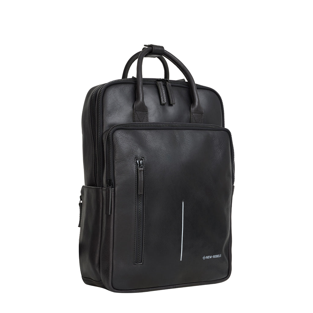 Obsidian Milwaukee Leren Laptoprugzak 15.6 inch Premium Werktas Schooltas Business 18 Liter Echt Leer