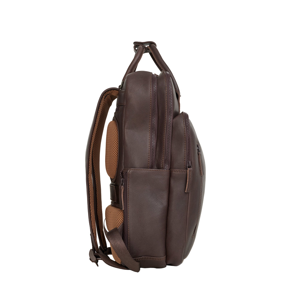 Obsidian Milwaukee Leren Laptoprugzak 15.6 inch Premium Werktas Schooltas Business 18 Liter Echt Leer