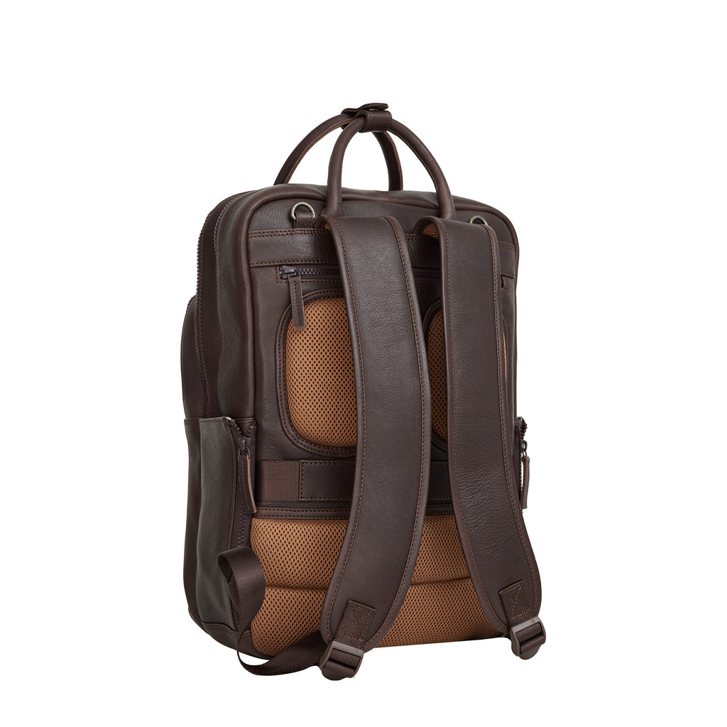 Obsidian Milwaukee Leren Laptoprugzak 15.6 inch Premium Werktas Schooltas Business 18 Liter Echt Leer