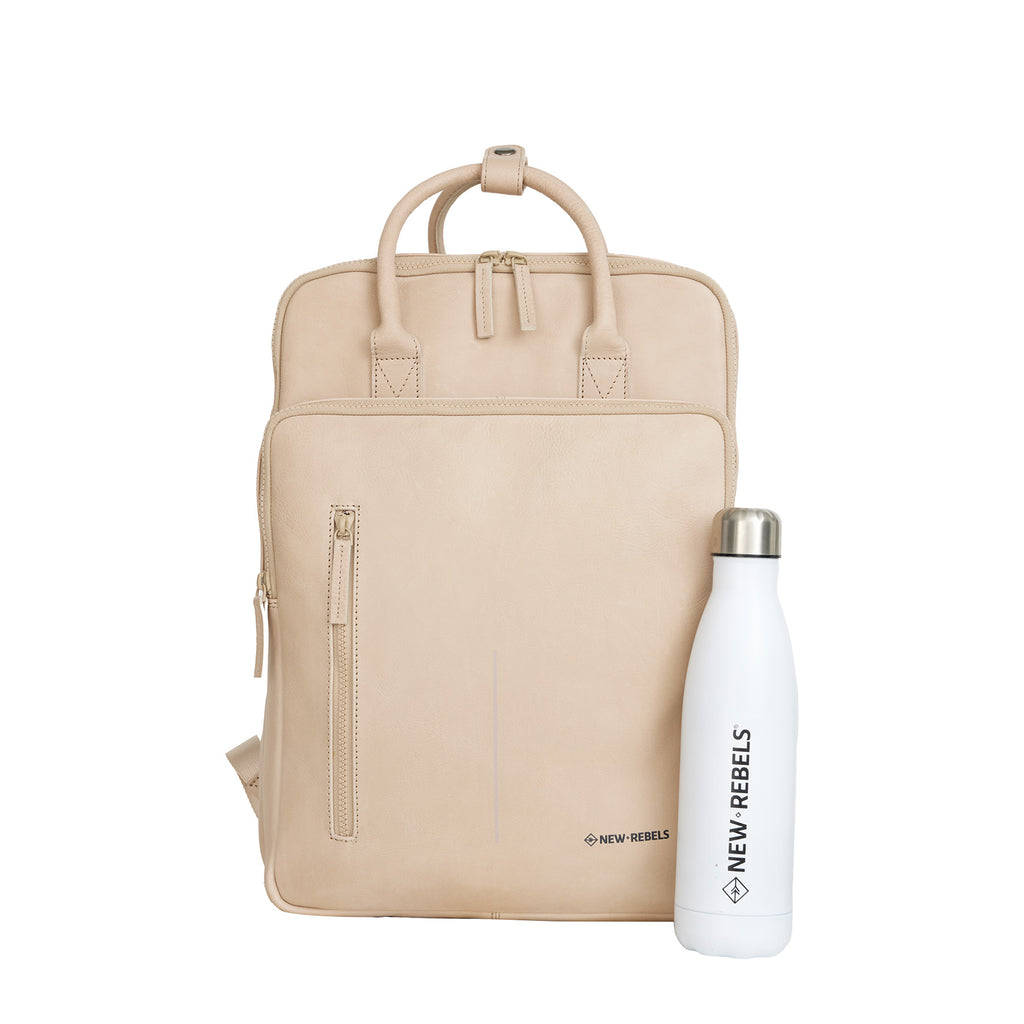 Obsidian Milwaukee Leren Laptoprugzak 15.6 inch Premium Werktas Schooltas Business 18 Liter Echt Leer
