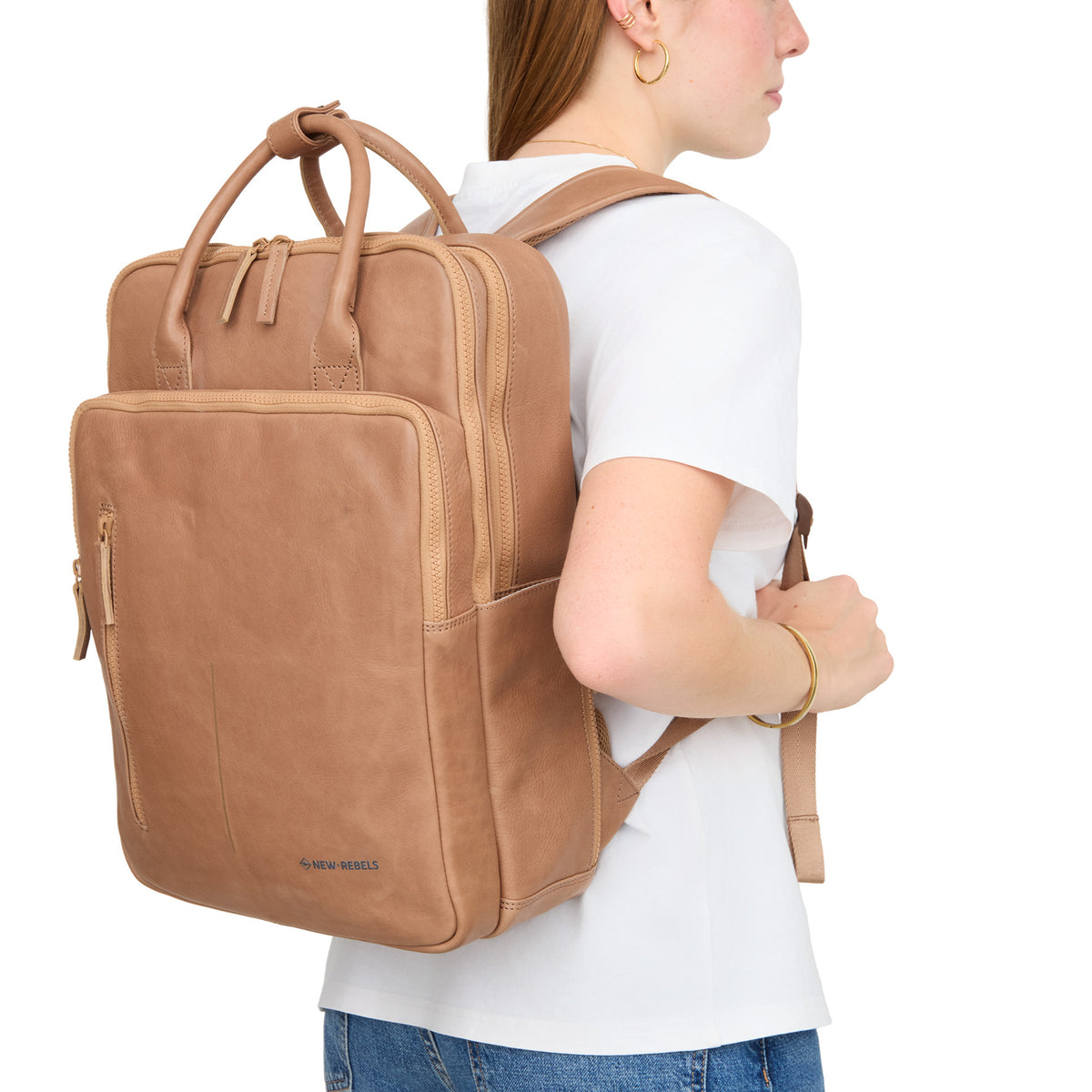 Obsidian Milwaukee Leren Laptoprugzak 15.6 inch Premium Werktas Schooltas Business 18 Liter Echt Leer