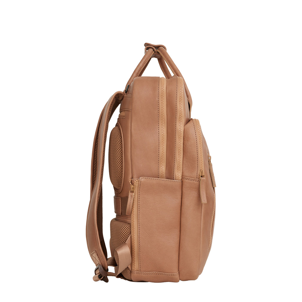 Obsidian Milwaukee Leren Laptoprugzak 15.6 inch Premium Werktas Schooltas Business 18 Liter Echt Leer