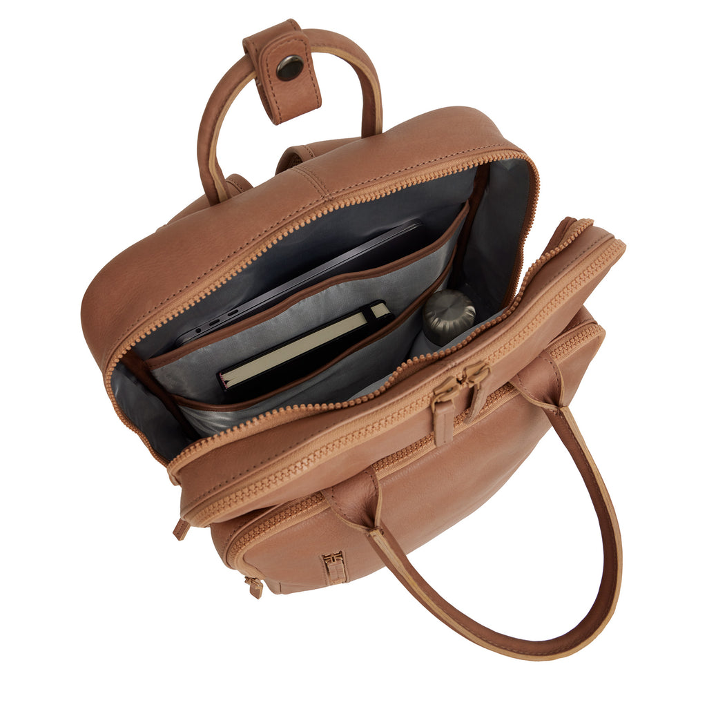 Obsidian Milwaukee Leren Laptoprugzak 15.6 inch Premium Werktas Schooltas Business 18 Liter Echt Leer