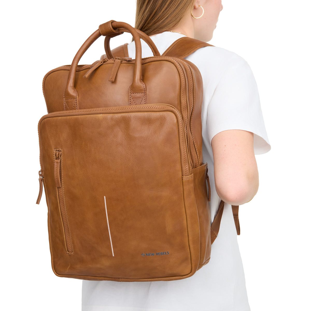 Obsidian Milwaukee Leren Laptoprugzak 15.6 inch Premium Werktas Schooltas Business 18 Liter Echt Leer