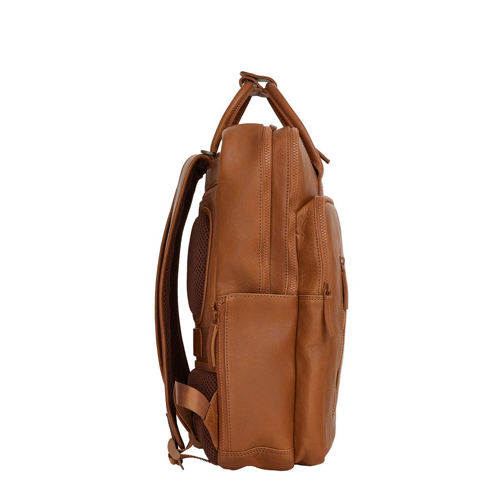 Obsidian Milwaukee Leren Laptoprugzak 15.6 inch Premium Werktas Schooltas Business 18 Liter Echt Leer