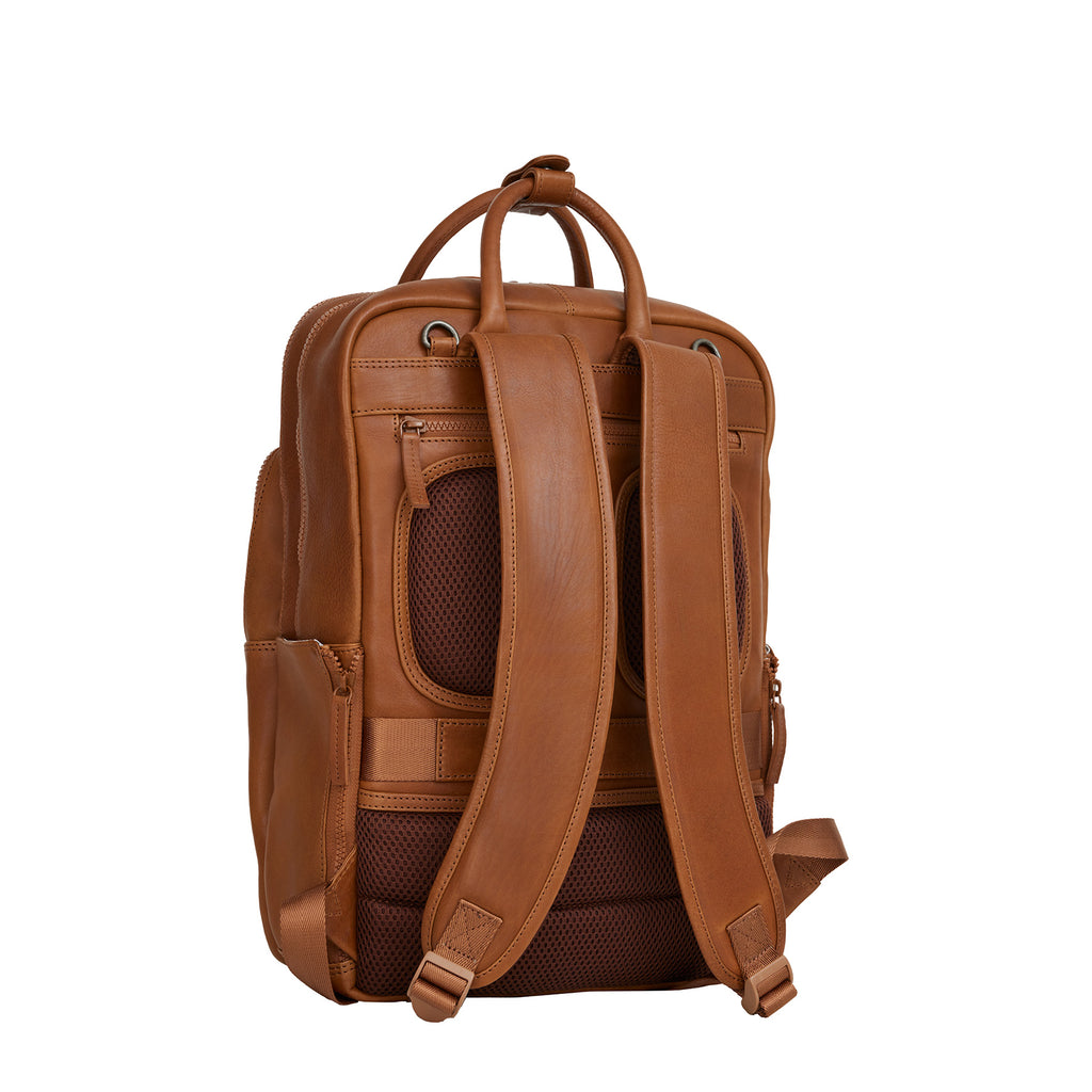 Obsidian Milwaukee Leren Laptoprugzak 15.6 inch Premium Werktas Schooltas Business 18 Liter Echt Leer
