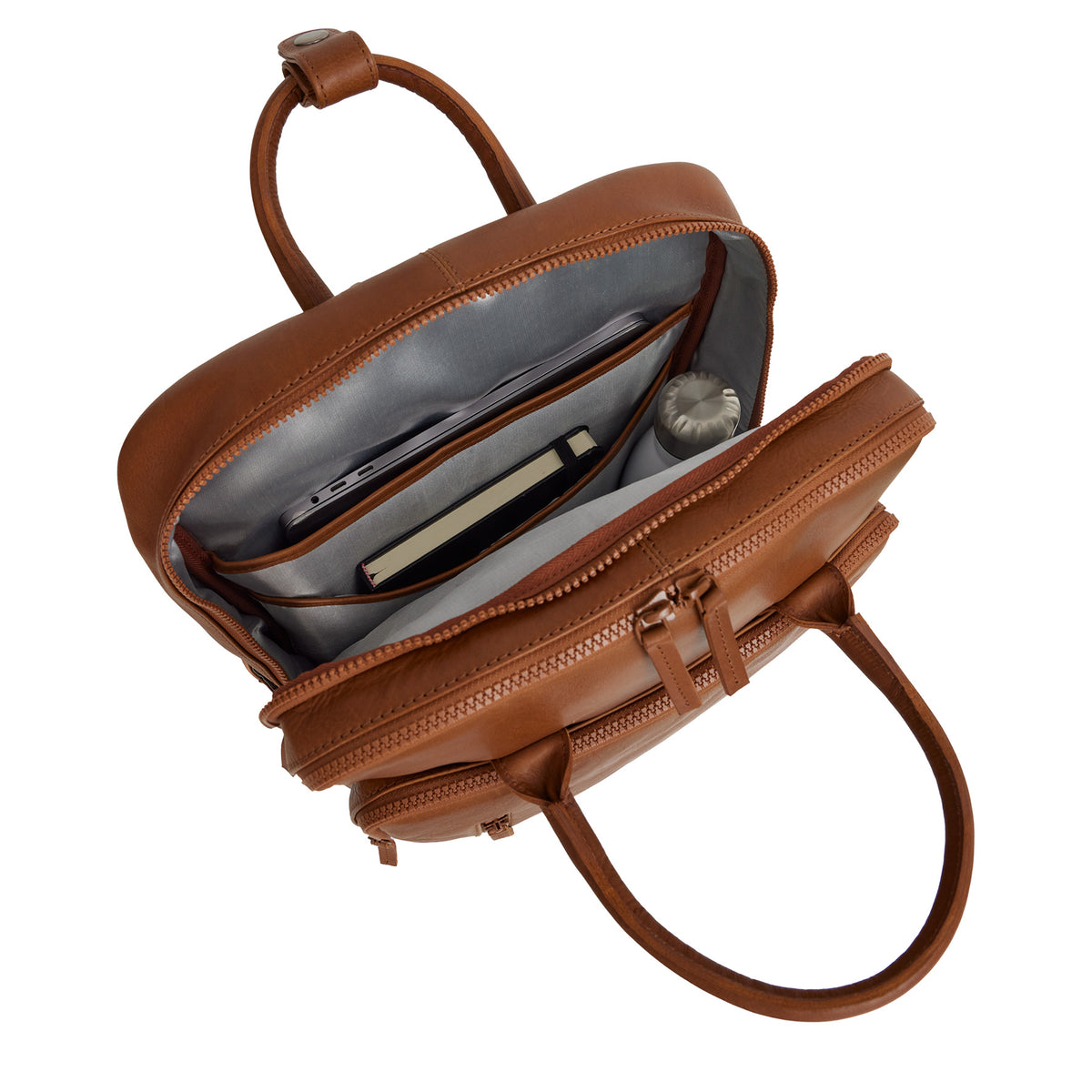 Obsidian Milwaukee Leren Laptoprugzak 15.6 inch Premium Werktas Schooltas Business 18 Liter Echt Leer