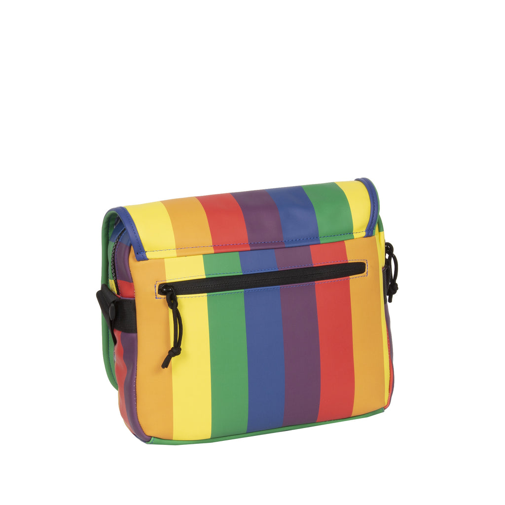 New Rebels Mart Bronx Regenboog 8L A4 Schoudertas met Flapover Waterafstotend