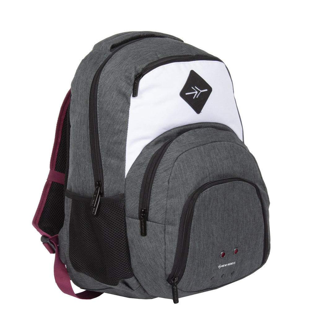 New Rebels ® Morris Backpack with 3 pockets Soft Blue 2 Tone 31X19X46CM
