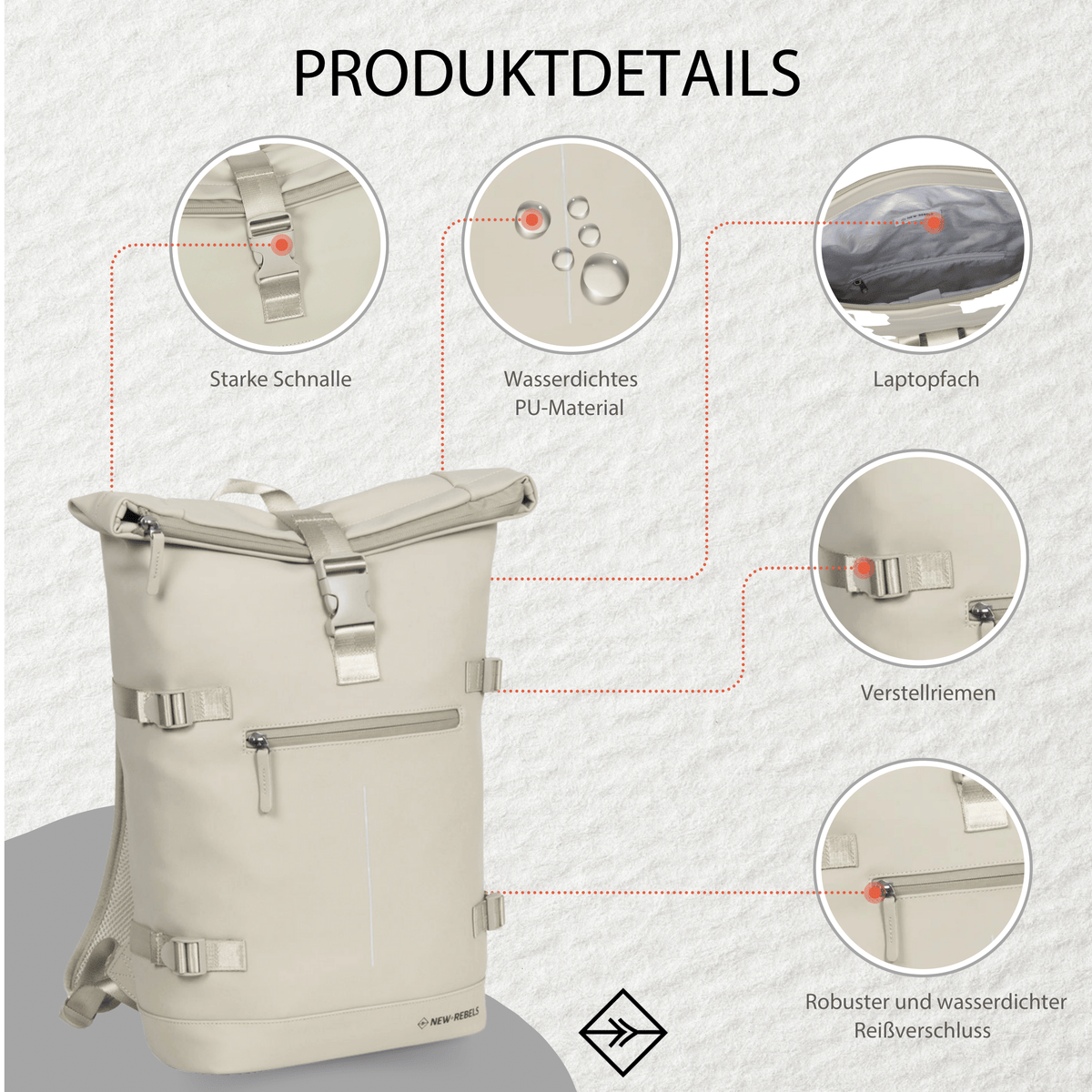 Riverside 19L Rugzak Waterafstotend Laptop 15.6"
