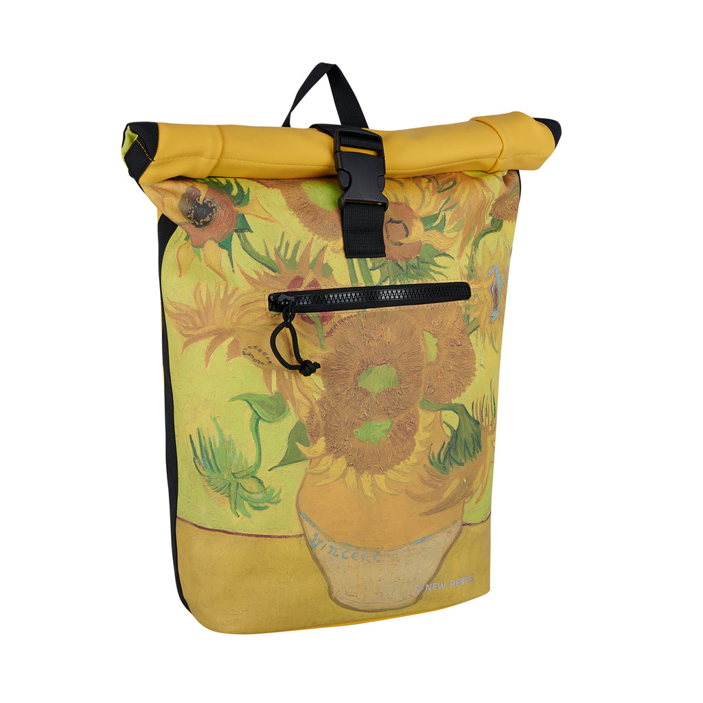 Mart Art New York Zonnebloem 19L Rugzak Rolltop Waterafstotend