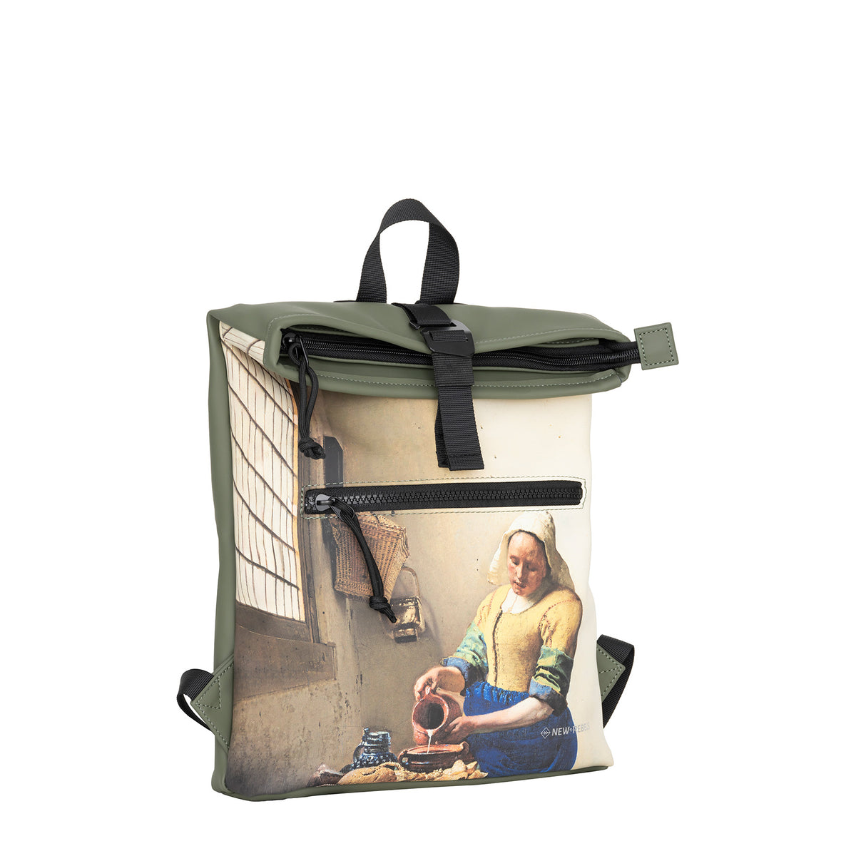 Mart Art Series Los Angeles Melkmeisje PU Waterafstotende Rugzak Rugtas Schooltas en Dagrugzak 7L