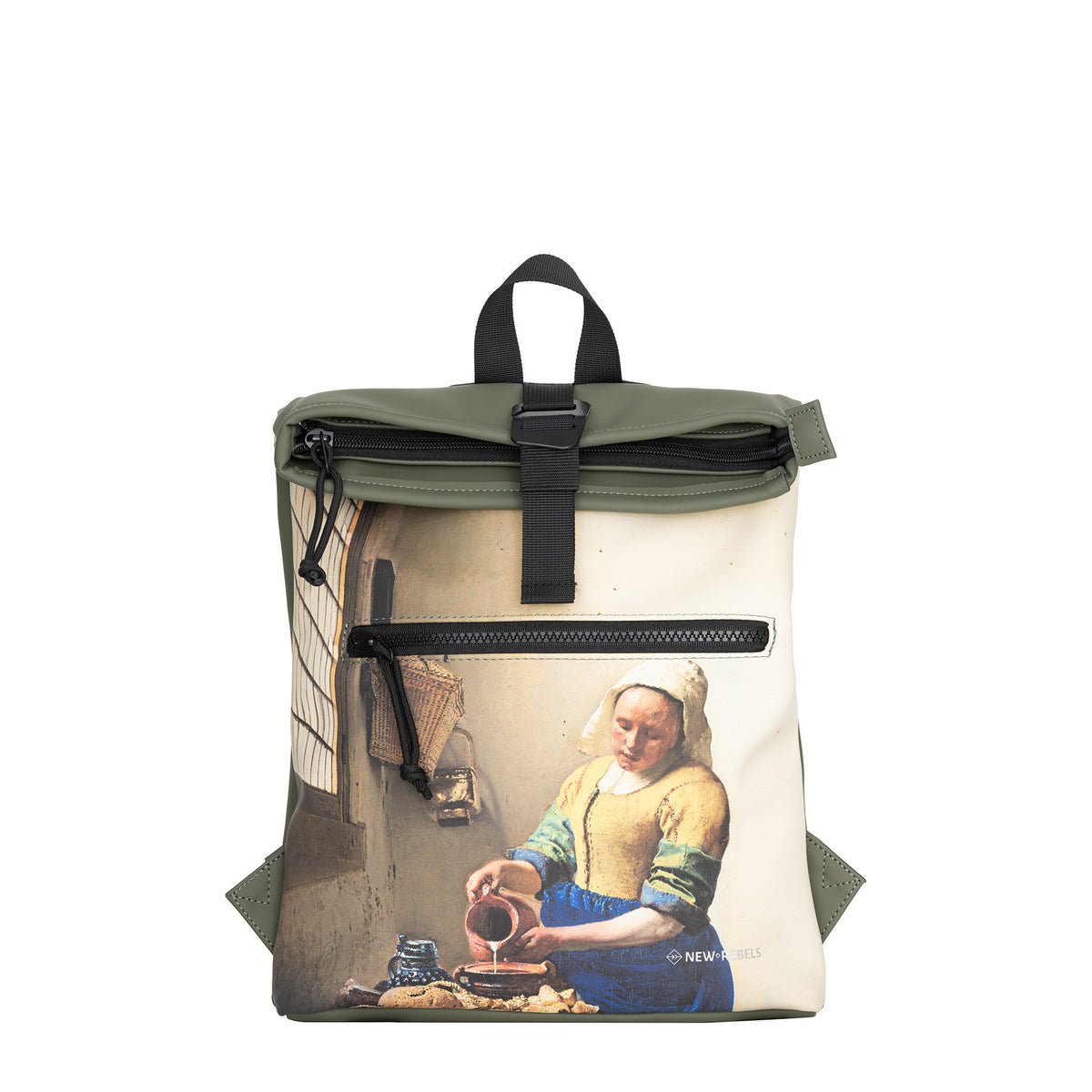 Mart Art Series Los Angeles Melkmeisje PU Waterafstotende Rugzak Rugtas Schooltas en Dagrugzak 7L