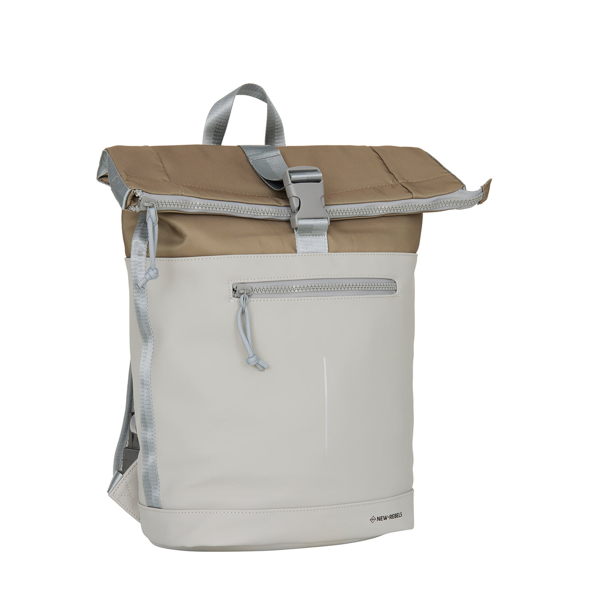 Mart New York Ferron PU Nylon Waterafstotende Rolltop Rugzak 15.6 inch Laptop Rugtas Schooltas en Werktas 17-21L