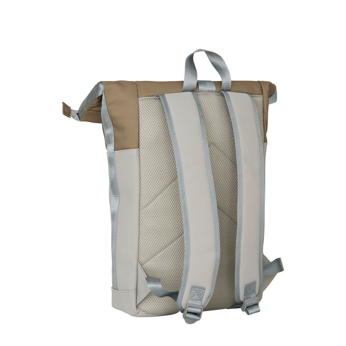 Mart New York Ferron PU Nylon Waterafstotende Rolltop Rugzak 15.6 inch Laptop Rugtas Schooltas en Werktas 17-21L