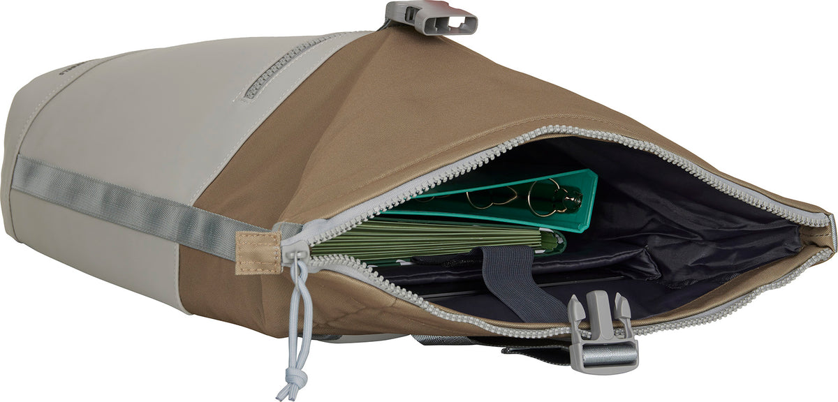 Mart New York Ferron PU Nylon Waterafstotende Rolltop Rugzak 15.6 inch Laptop Rugtas Schooltas en Werktas 17-21L