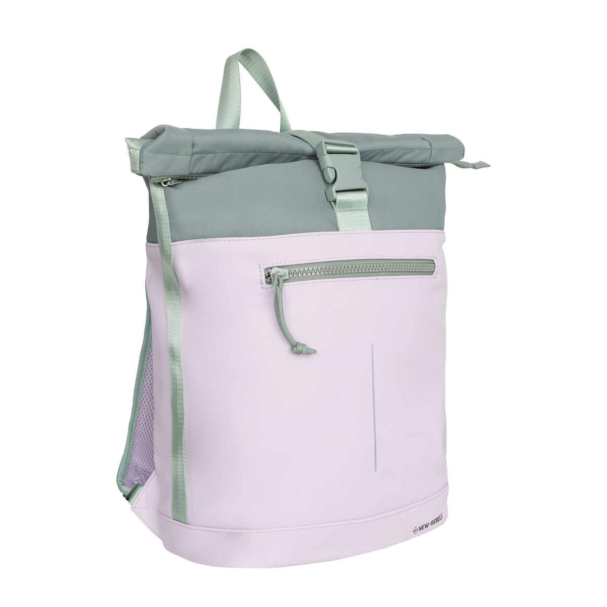 Mart New York Ferron PU Nylon Waterafstotende Rolltop Rugzak 15.6 inch Laptop Rugtas Schooltas en Werktas 17-21L