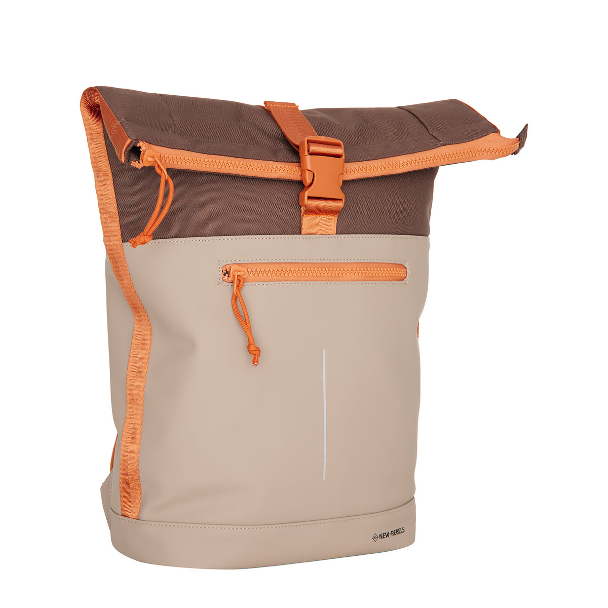 Mart New York Ferron PU Nylon Waterafstotende Rolltop Rugzak 15.6 inch Laptop Rugtas Schooltas en Werktas 17-21L