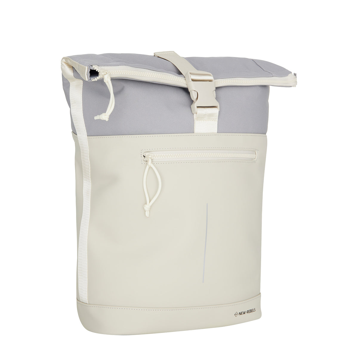 Mart New York Ferron PU Nylon Waterafstotende Rolltop Rugzak 15.6 inch Laptop Rugtas Schooltas en Werktas 17-21L