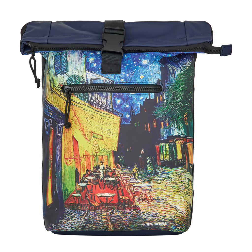 Mart Art - New York Cafe at Night Rolltop Rugzak 21L