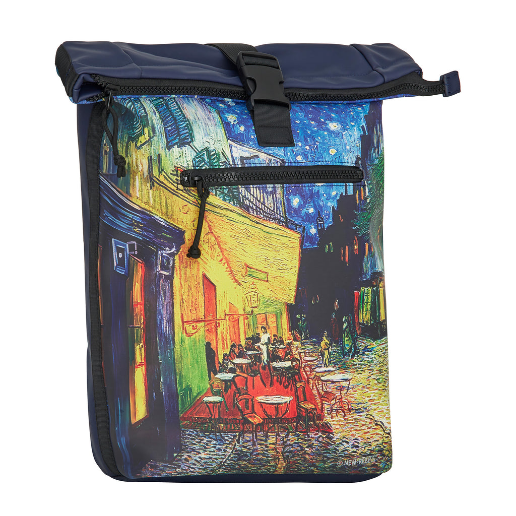 Mart Art - New York Cafe at Night Rolltop Rugzak 21L