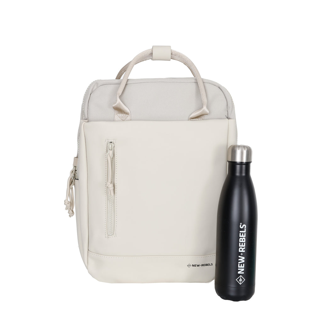 Bruce Miami Rugzak 9L Waterafstotende Laptop Rugtas 13 inch Schooltas en Werktas van PU Nylon Comfortabel Comp 9L