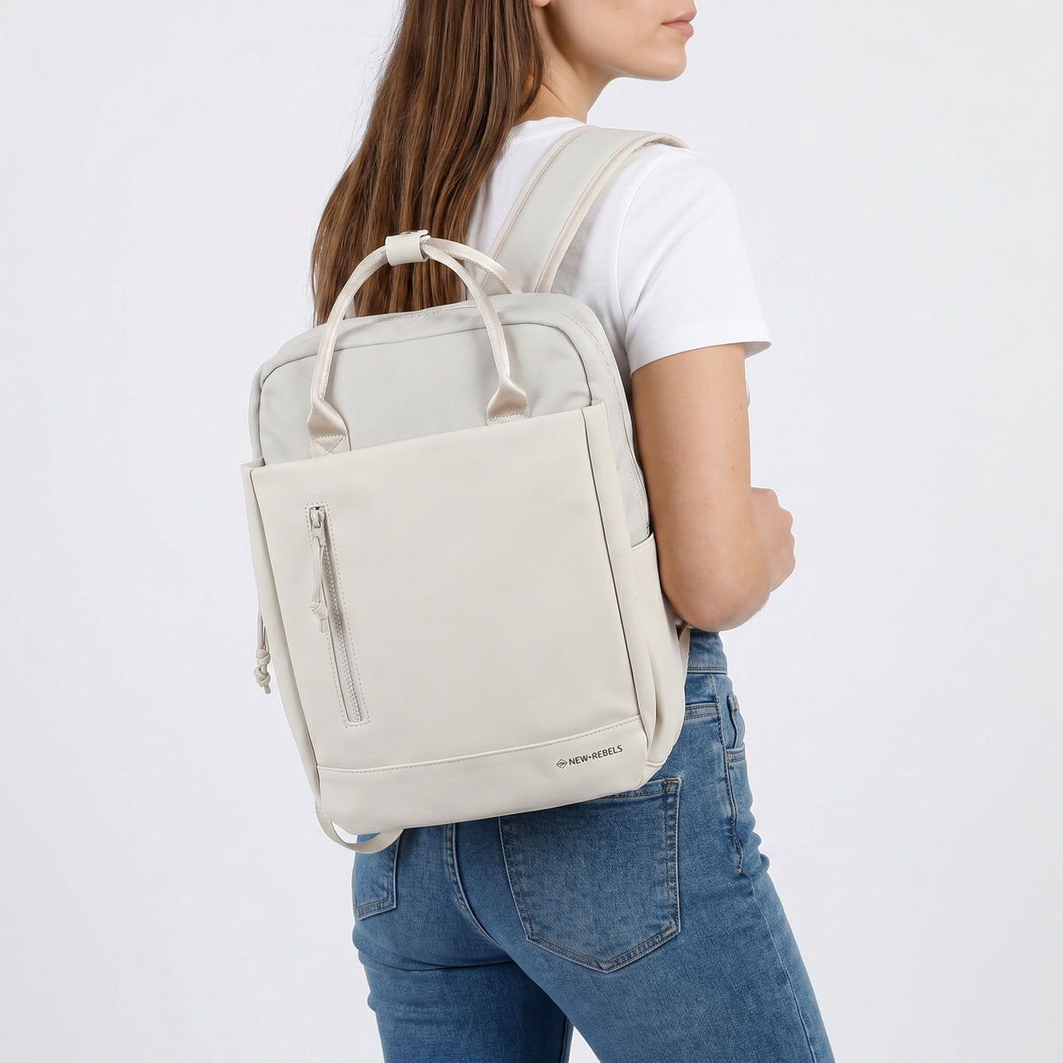 Bruce Miami Rugzak 9L Waterafstotende Laptop Rugtas 13 inch Schooltas en Werktas van PU Nylon Comfortabel Comp 9L