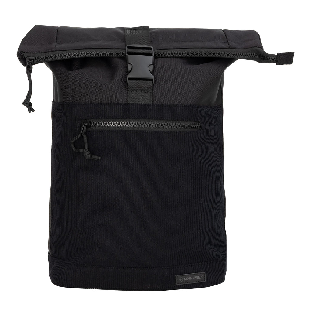 Ribbi New York Ribstof 900D Polyester Rolltop Rugzak 15.6 inch Laptop Rugtas Schooltas en Werktas 17-21L