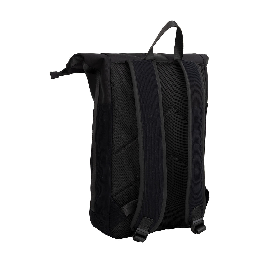 Ribbi New York Ribstof 900D Polyester Rolltop Rugzak 15.6 inch Laptop Rugtas Schooltas en Werktas 17-21L