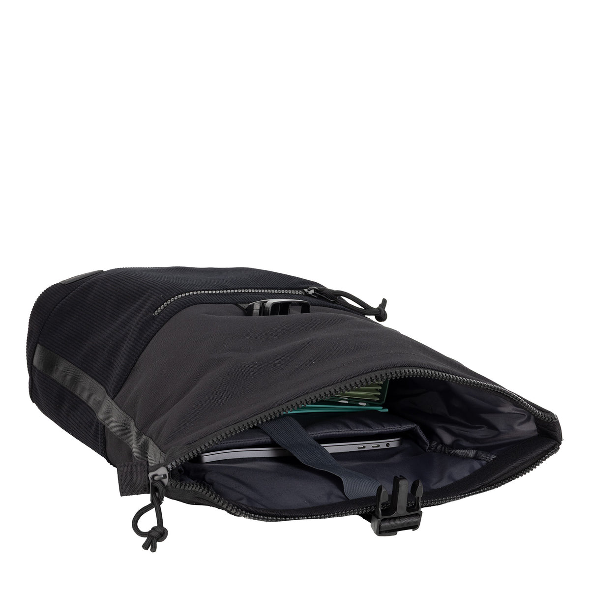 Ribbi New York Ribstof 900D Polyester Rolltop Rugzak 15.6 inch Laptop Rugtas Schooltas en Werktas 17-21L