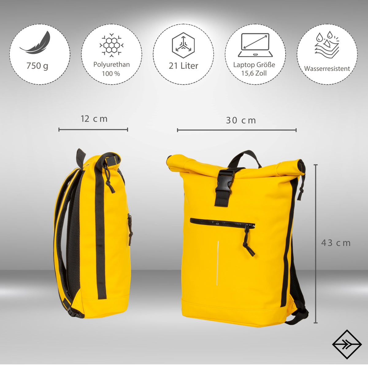 Mart - New York Rolltop Backpack 21L