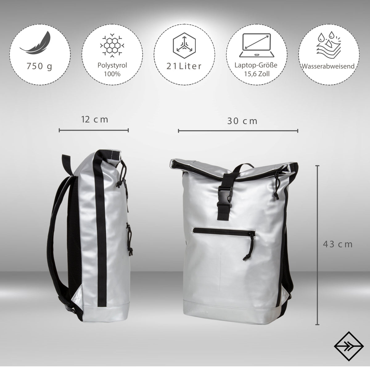 Mart - New York Rolltop Backpack 21L