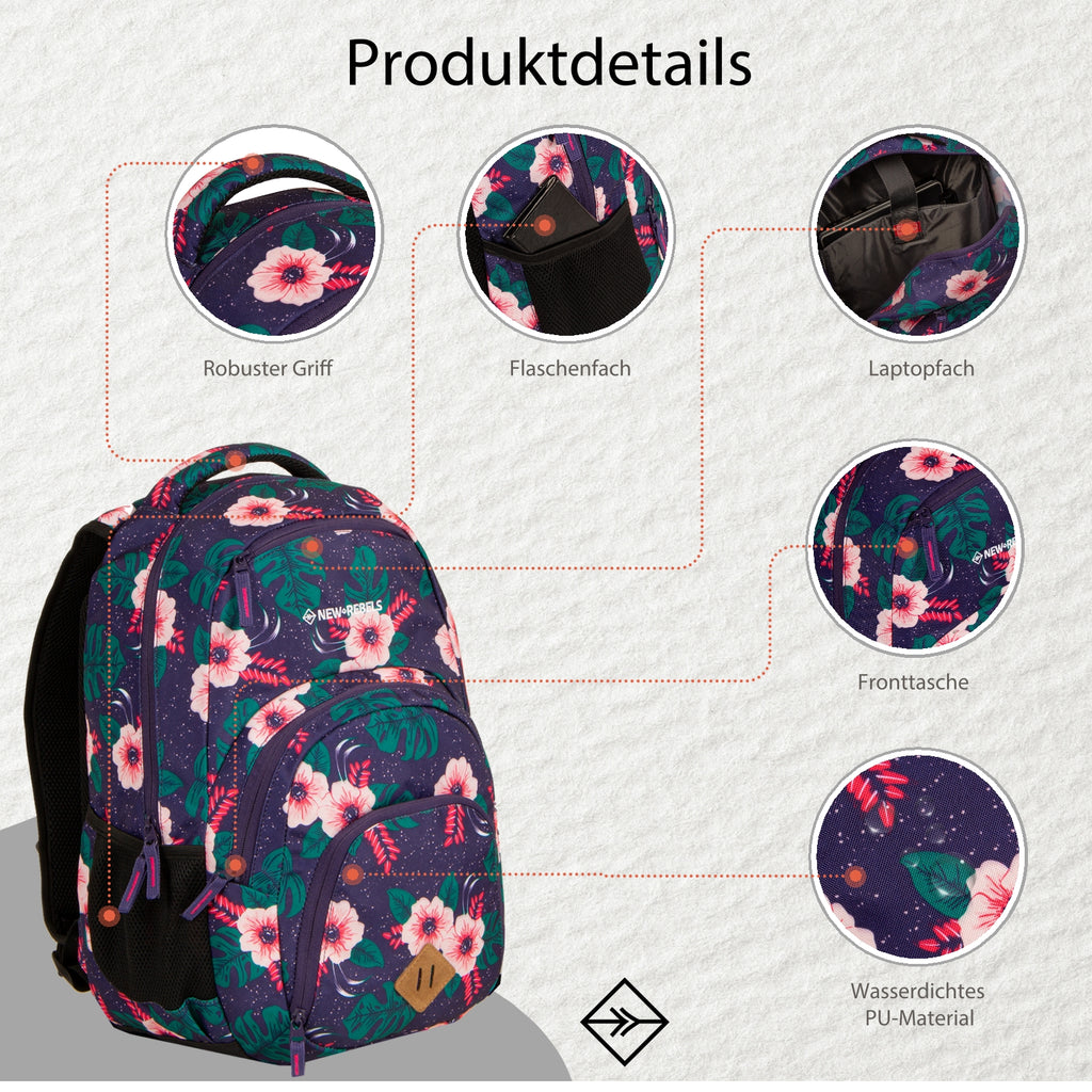 New Rebels ® Bts 3 Schultasche Mit Laptopfach Print