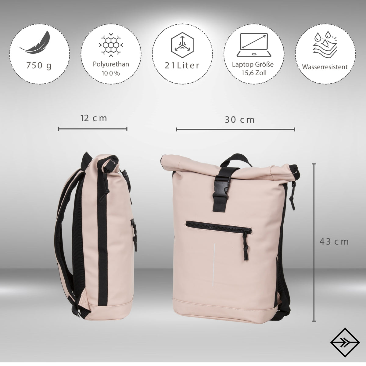 Mart - New York Rolltop Backpack 21L