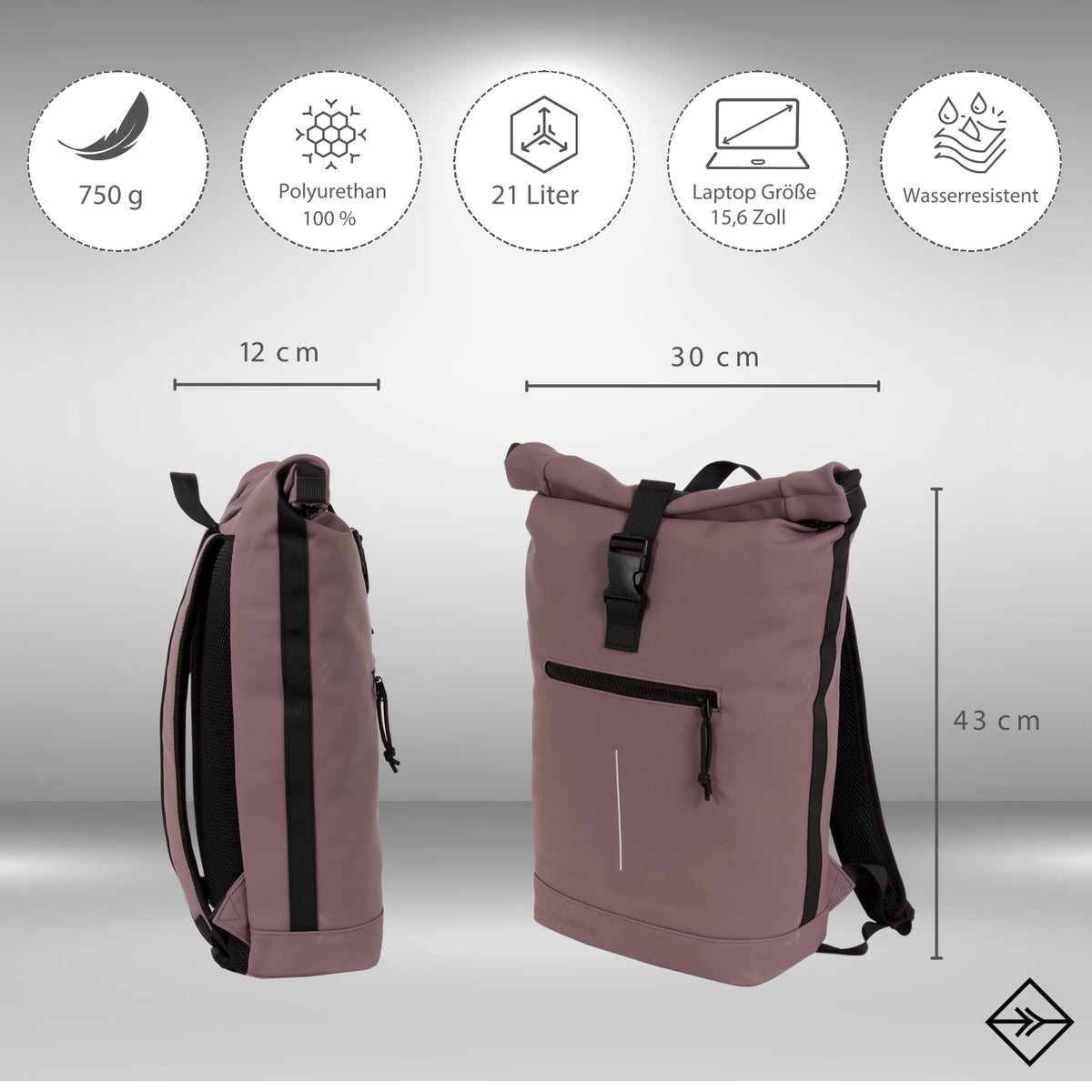 Mart - New York Rolltop Backpack 21L
