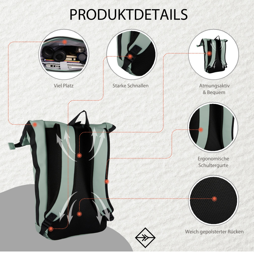 Mart - New York Rolltop Backpack 21L