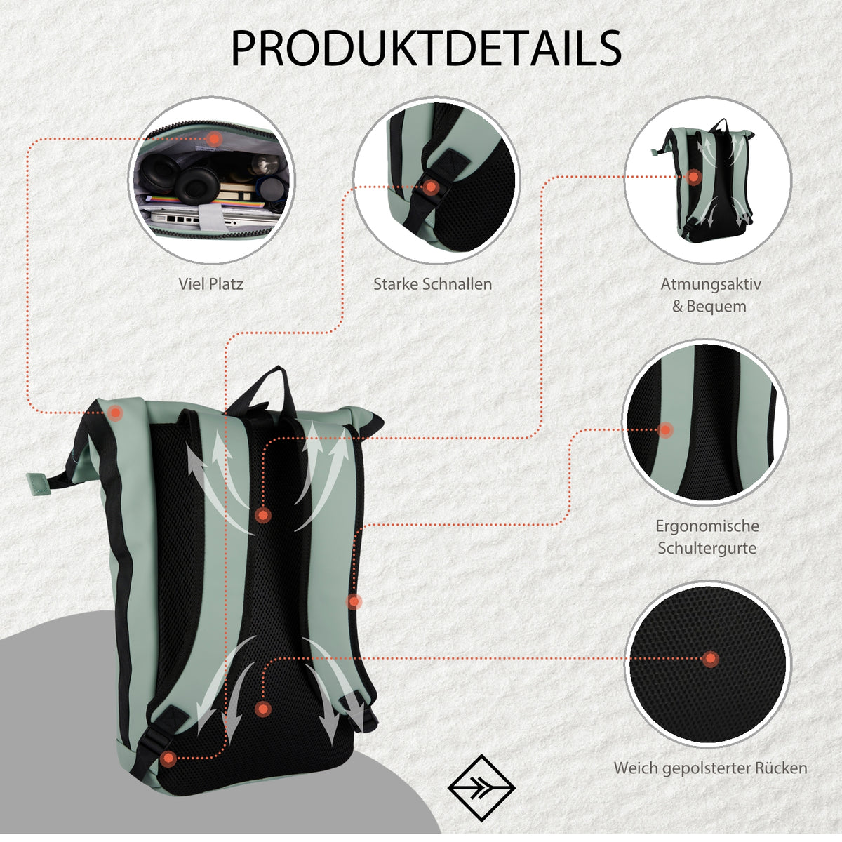 Mart - New York Rolltop Backpack 21L