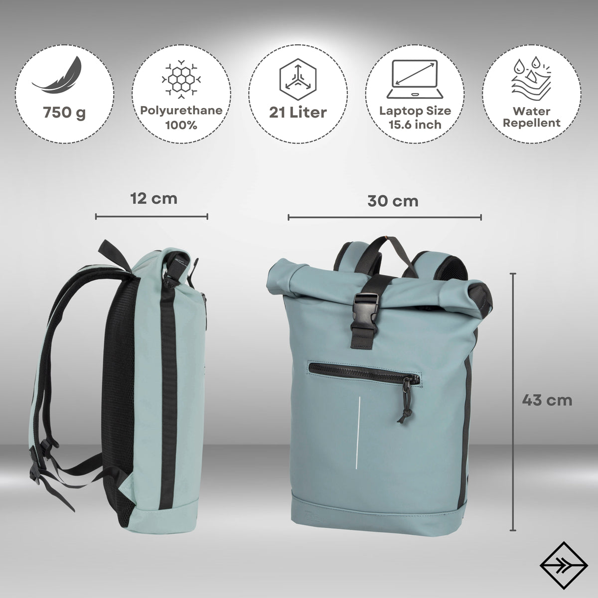 Mart - New York Rolltop Backpack 21L
