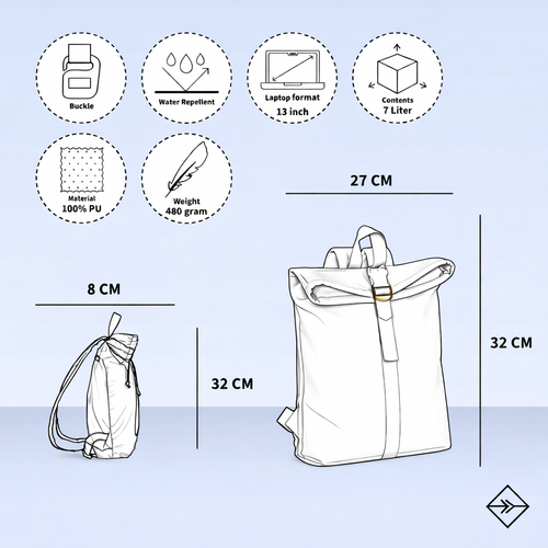 Mart Art - Los Angeles Rolltop Rugtas Mini 7 Liter